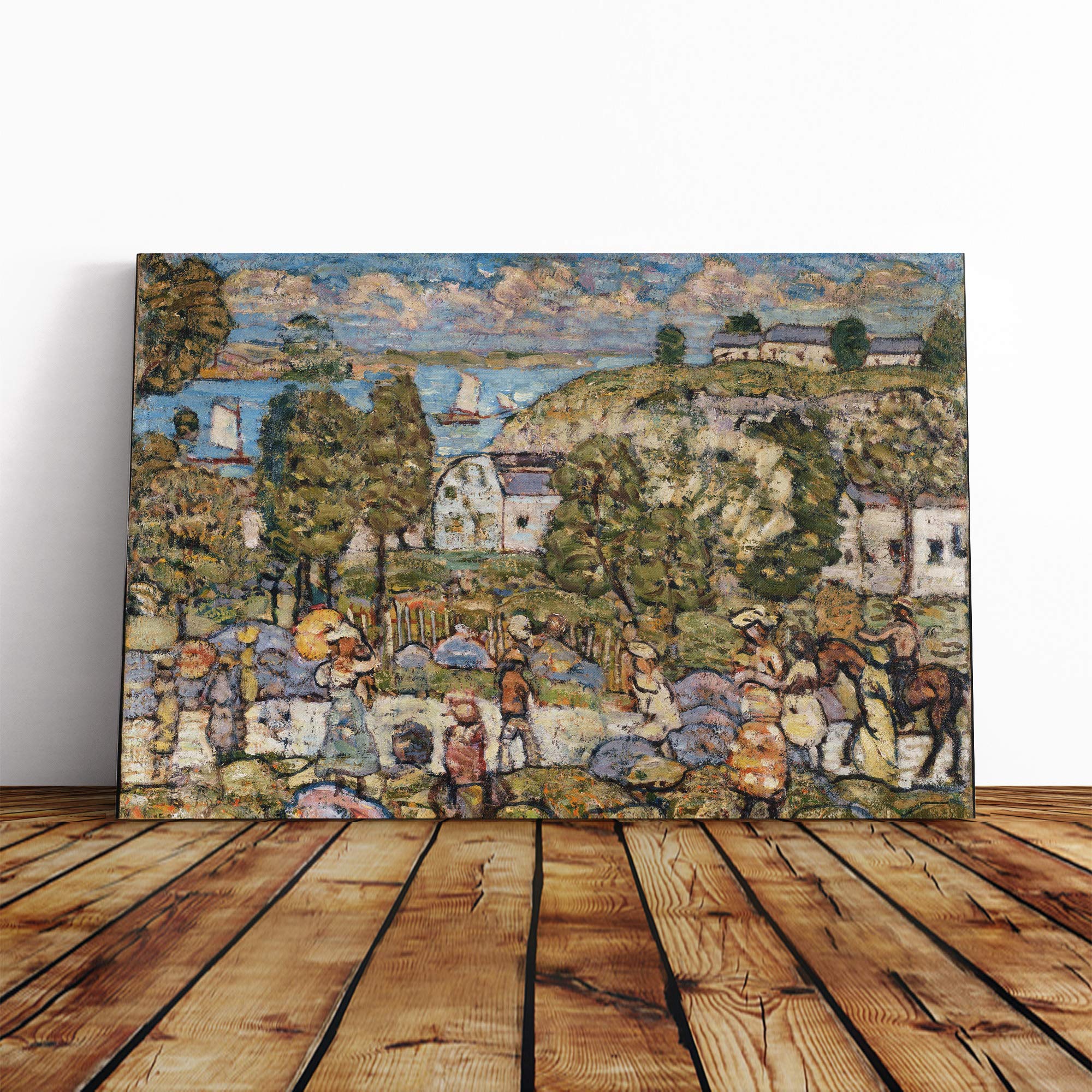 Maurice Pendergrast Landscape Near Nahant Canvas Print | Gallery Wrapped 30mm Frame Wall Art | 24x16 inches | Ready to Hang | Modern Landscape Picture | Living Room Bedroom Lounge Office