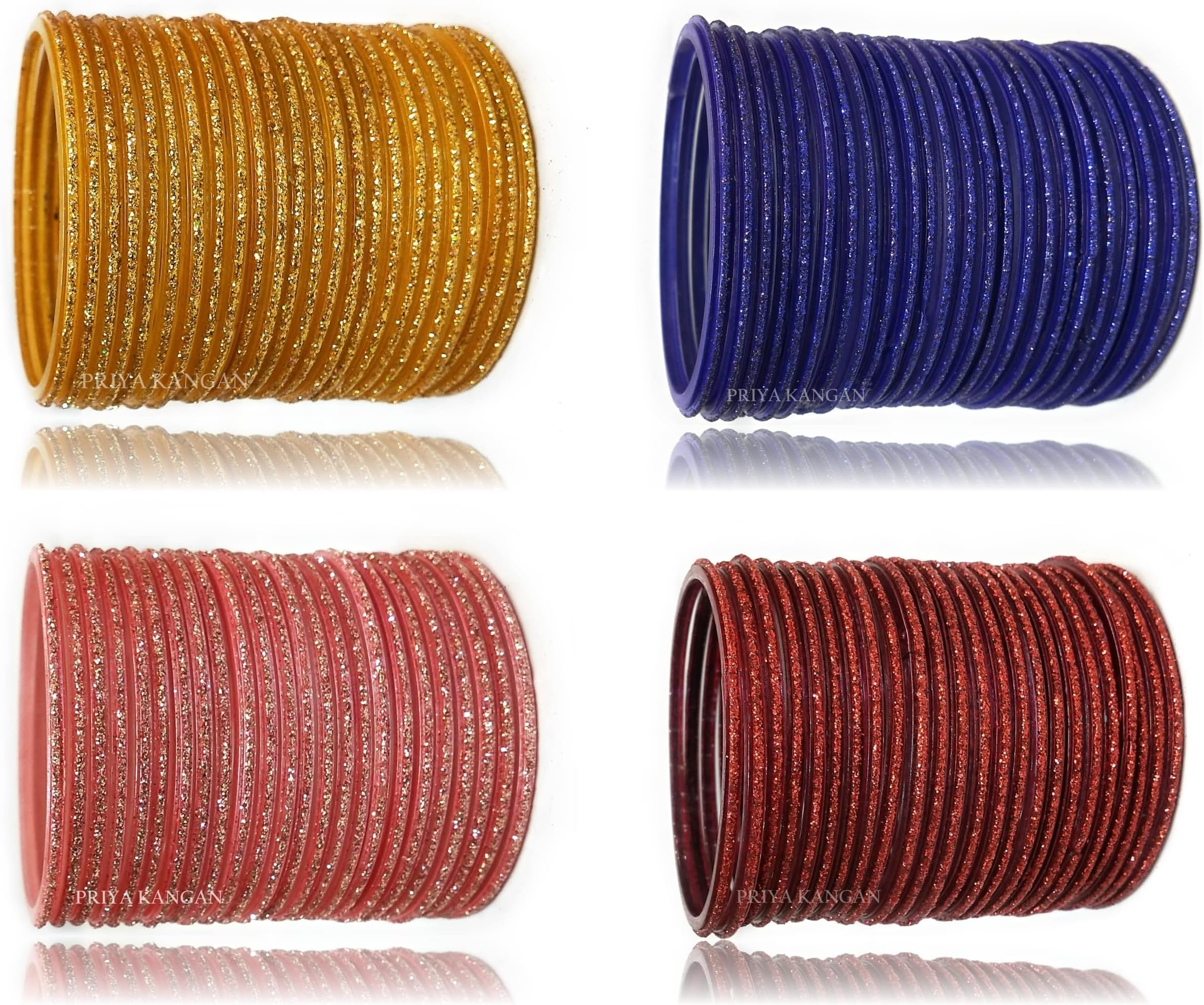 Beautifull Sparkle Glass Bangles Latest Indian Traditional Kaach Chudi Bangles/Bracelets suitable for any occasion. (Pack of 96 Bangles)