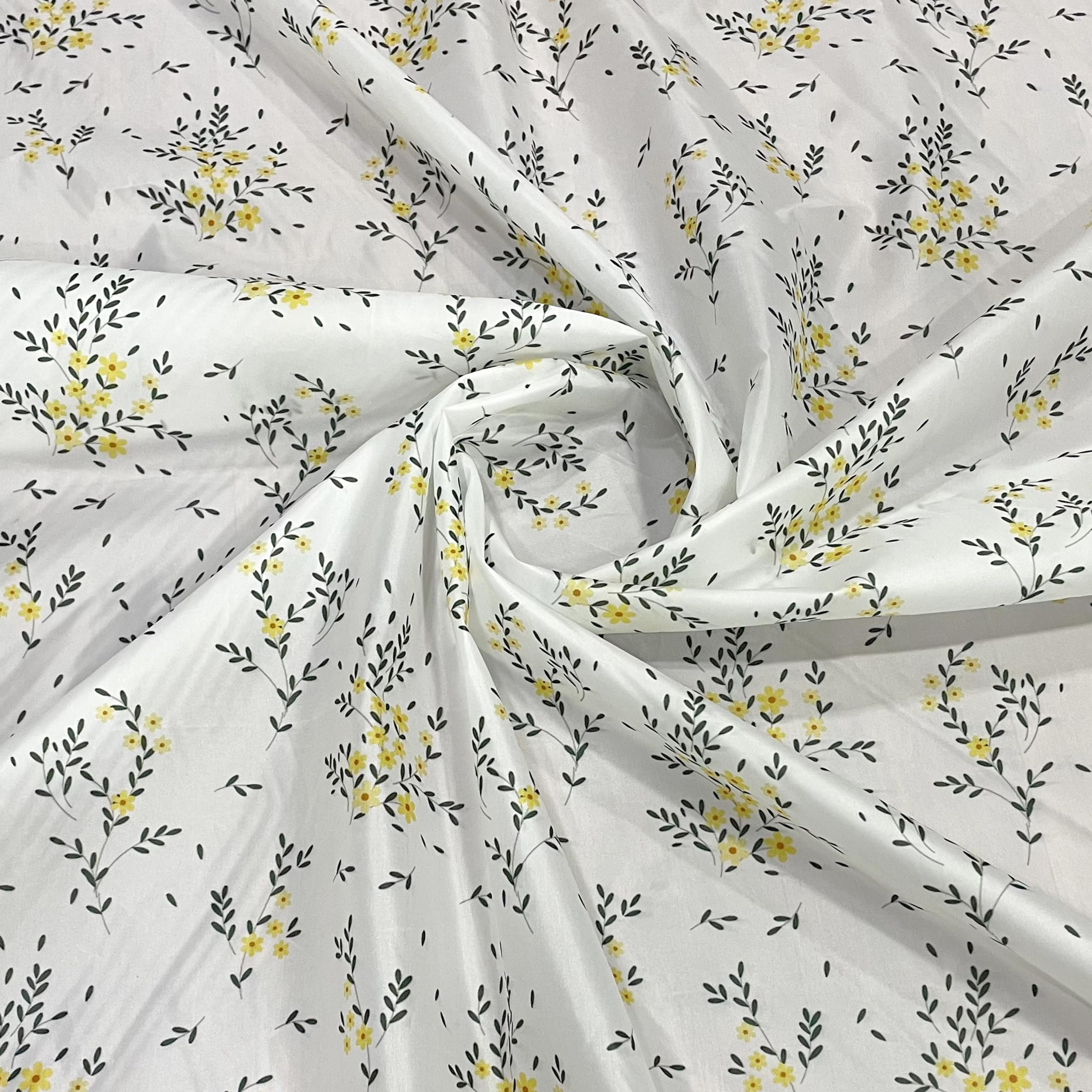 Furnishya Shower Curtains for Bathroom 100% Polyester Waterproof Fabric 6Feet 8 Free Hooks Included |Yellow| 3