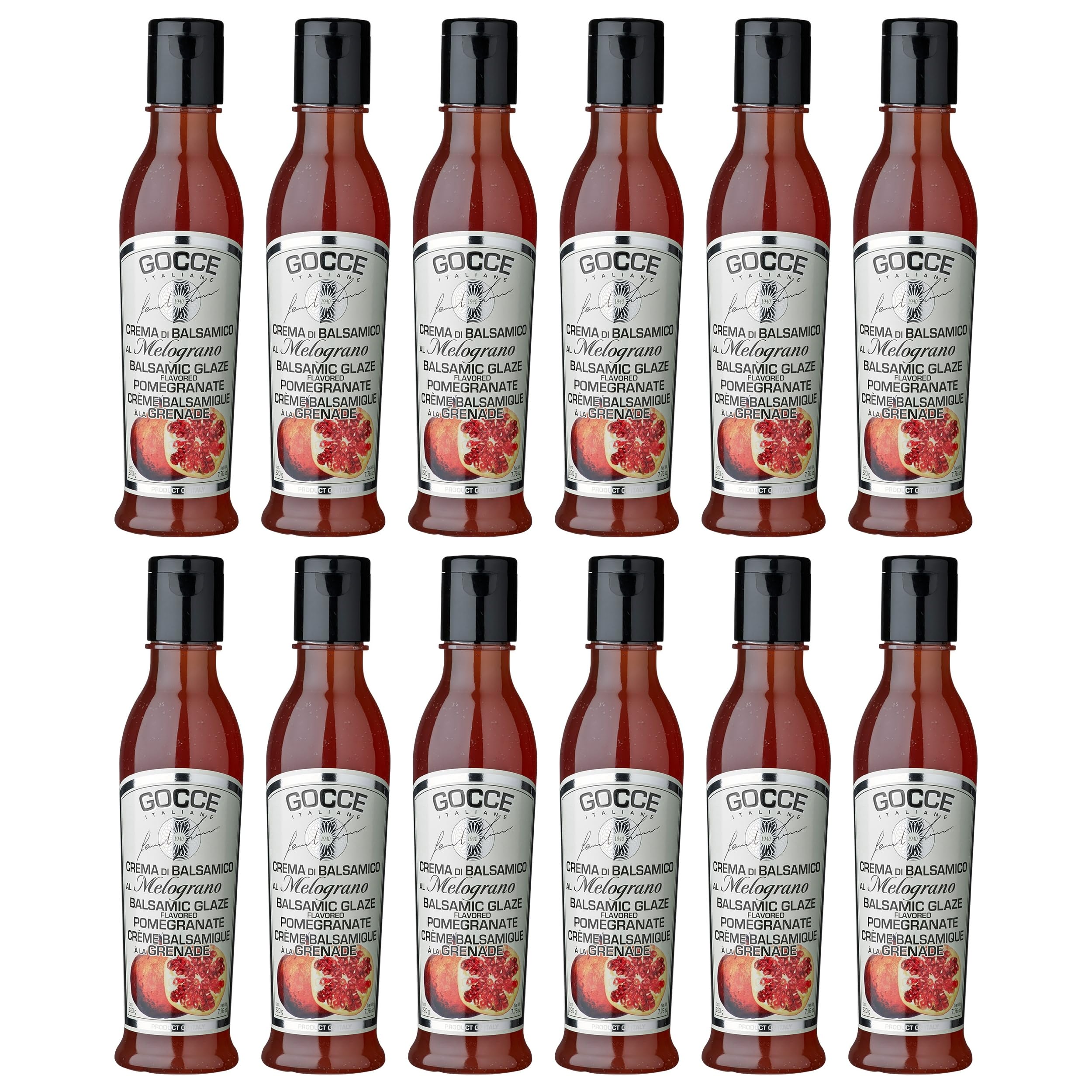 Leonardi Gocce Balsamico Creme mit Granatapfel aus Italien inkl. FeinWert E-Book (12 x 220 g)