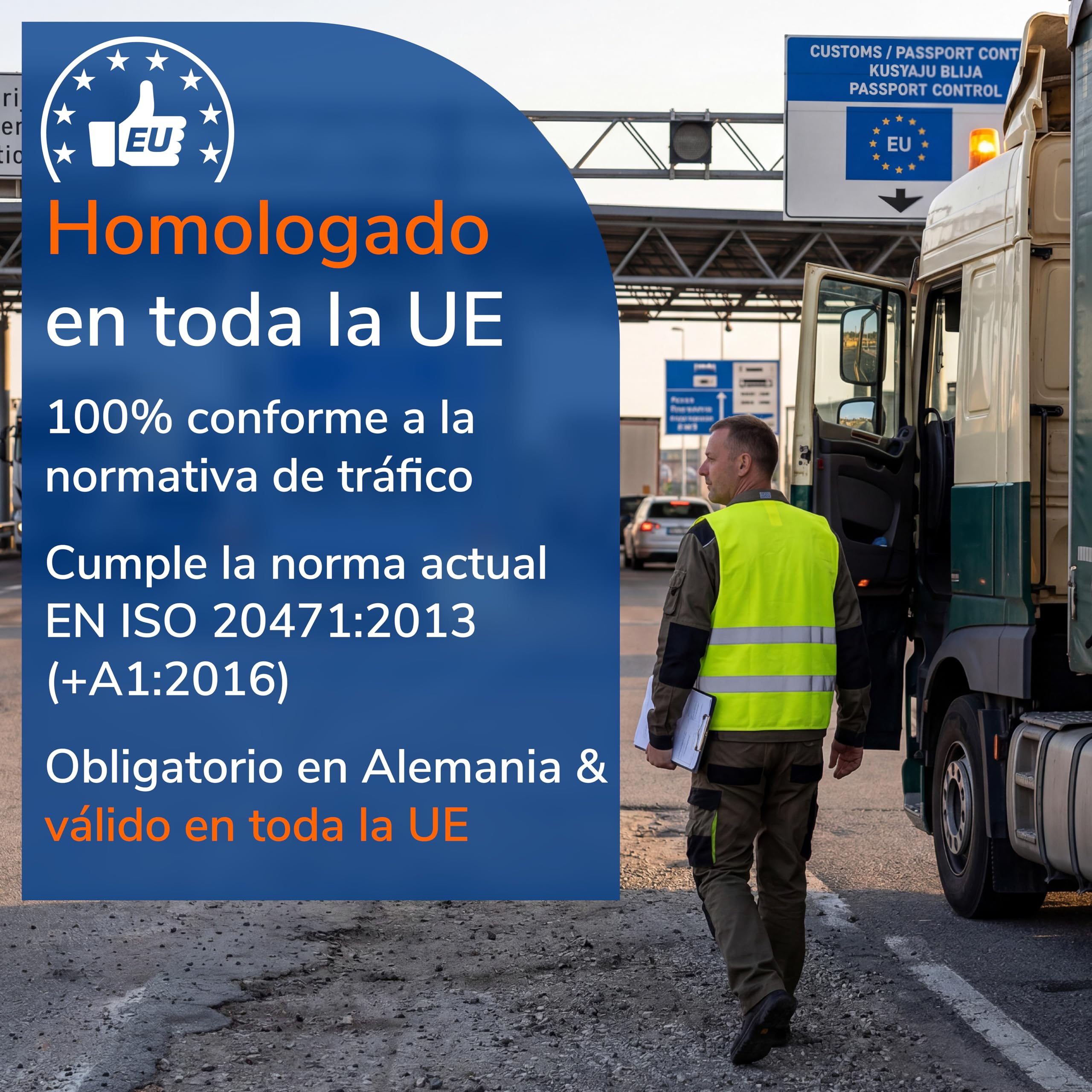 Upgrade4cars Chaleco Reflectante Coche según EN ISO 20471 Válido en Toda Europa 2 Unidades | Chalecos de Seguridad Reflectantes para Adultos Amarillo — view 4