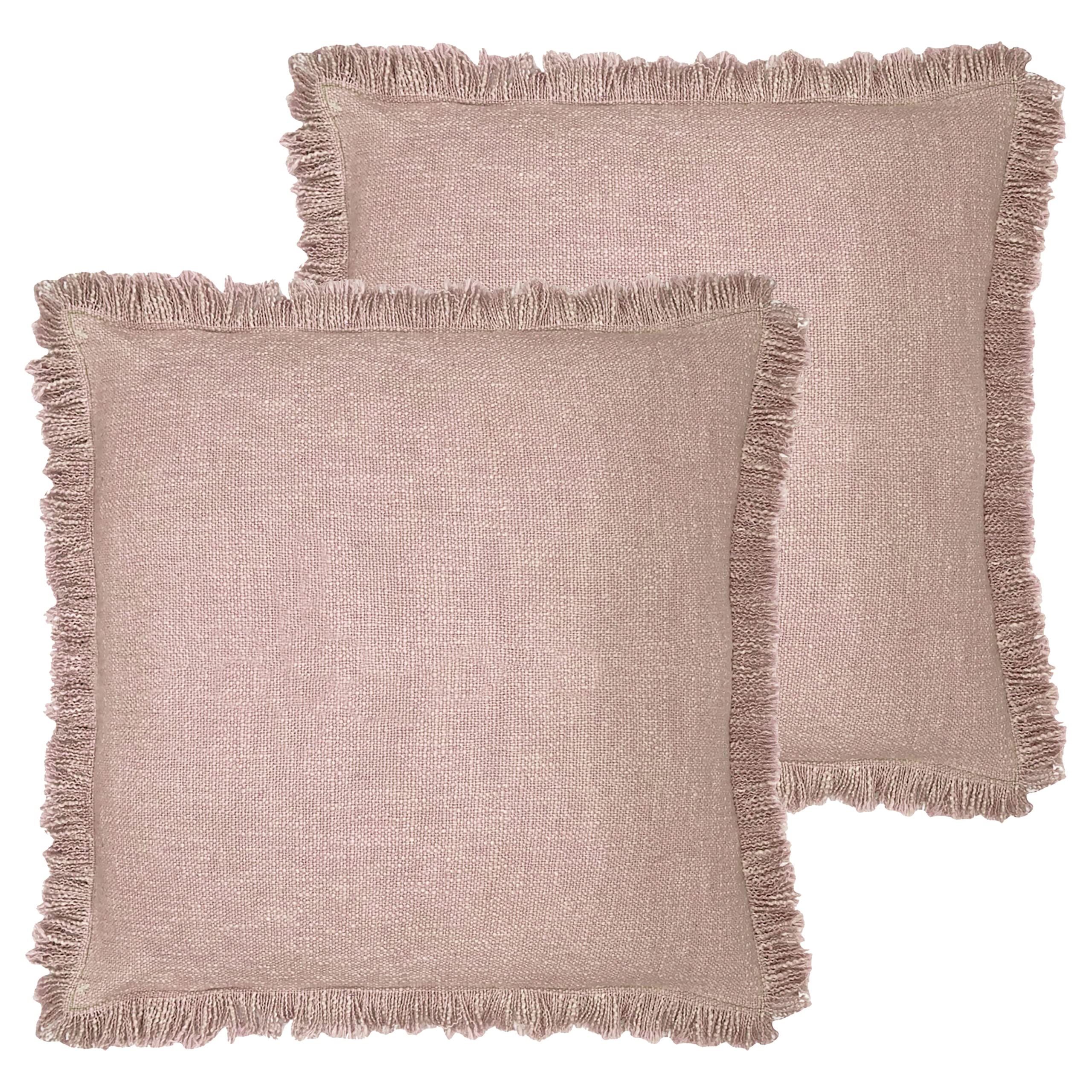 furn. Korin Feather Filled Cushion Twin Pack, Cotton, Blush