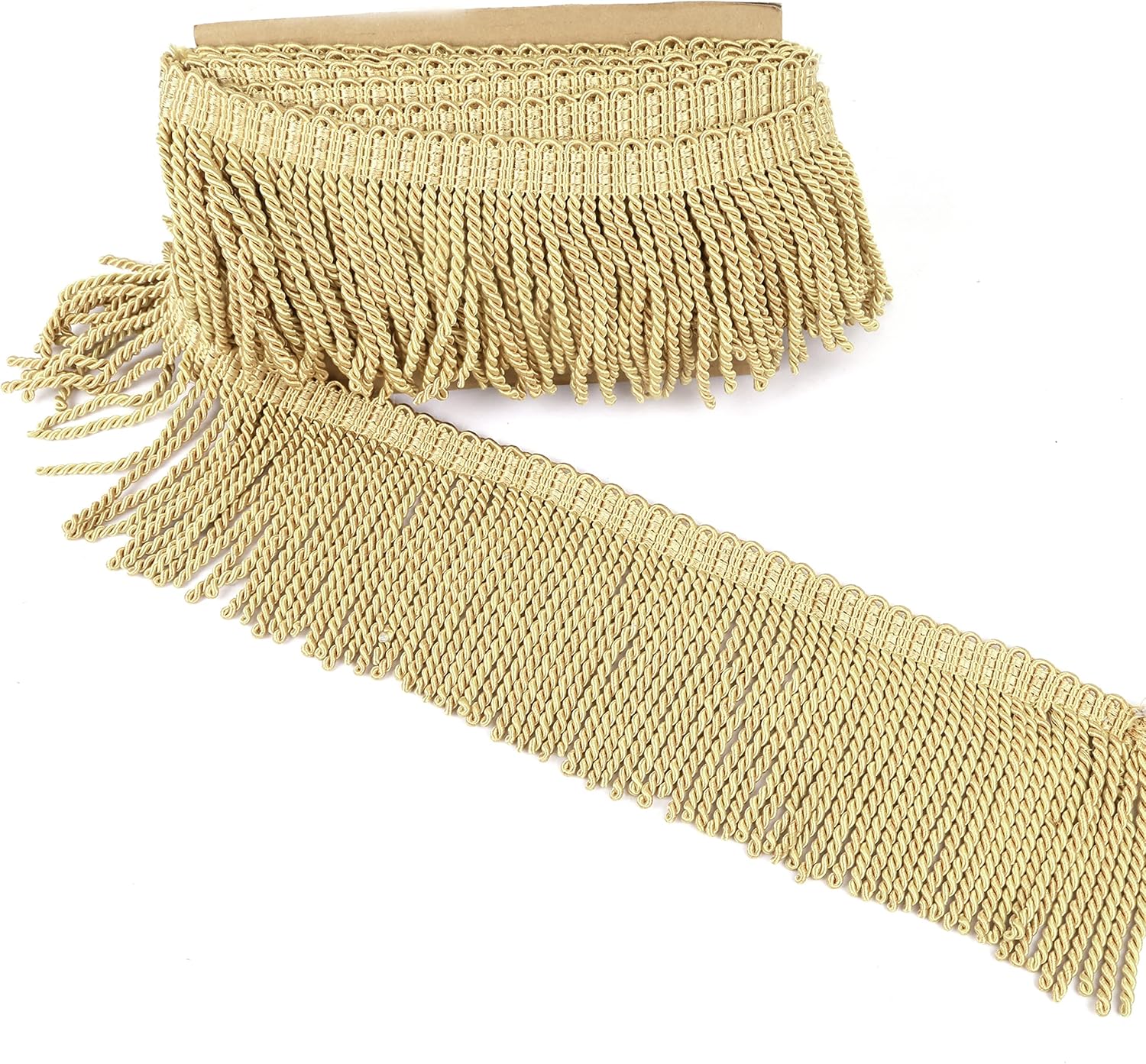 BEL AVENIR Curtain Fringes Bullion Fringe Trim 5 Yard x 5.9 Inches Fabric Trims Sewing DIY Decoration for Curtain Sofa Clothes - Gold