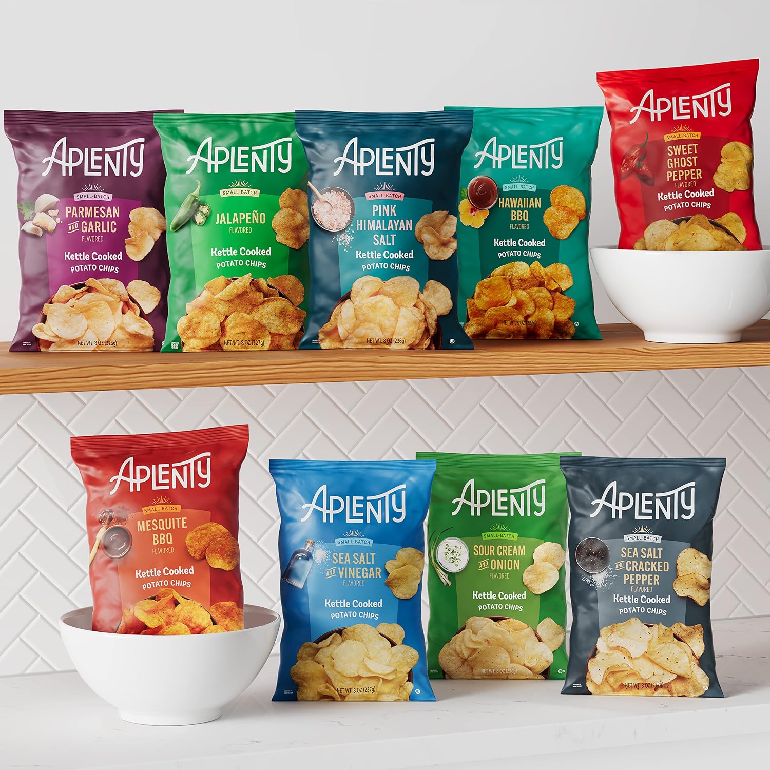 Aplenty Pink Himalayan Salt Kettle Cooked Potato Chips, 8 Oz