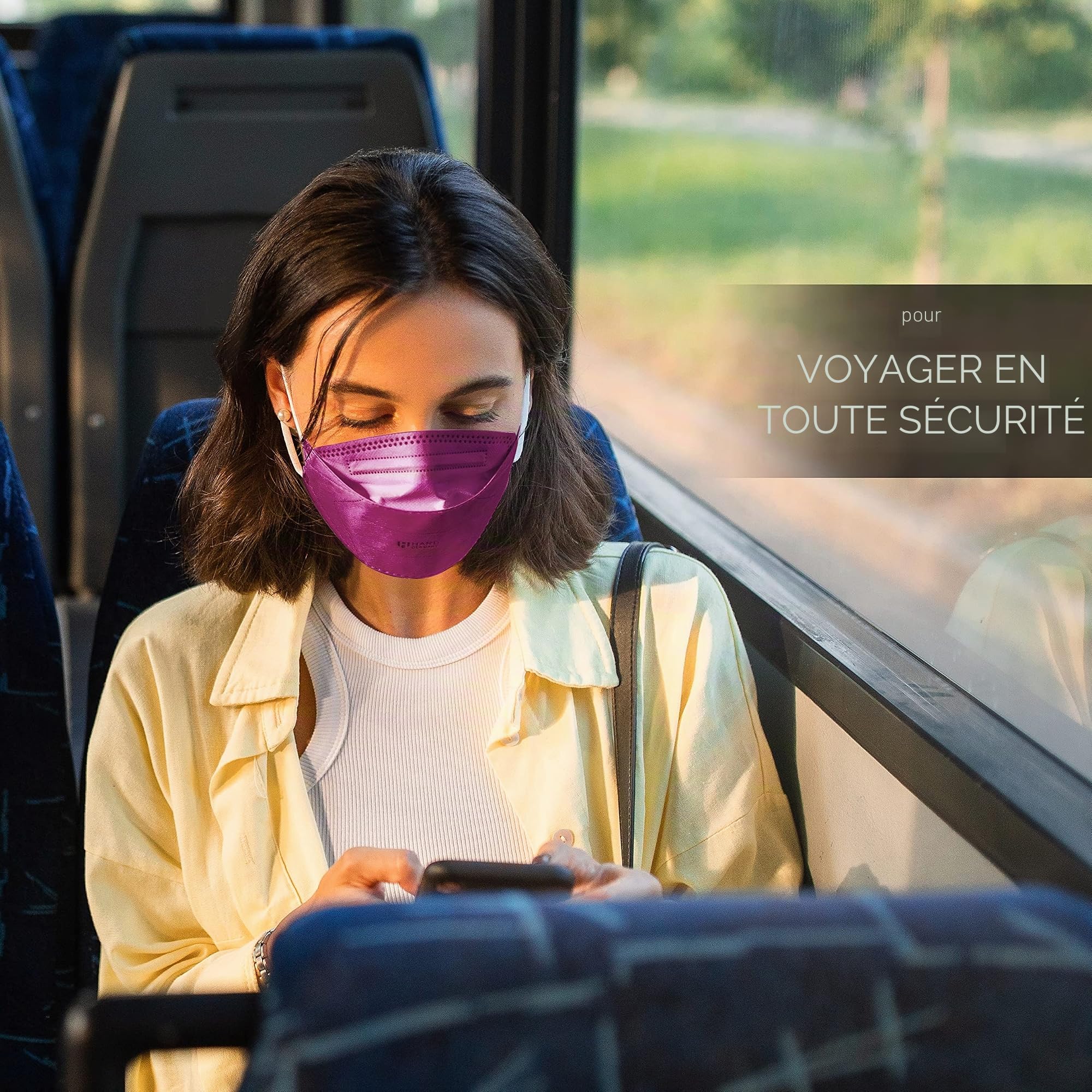 HARD Mask Masque respiratoire FFP2 | Fabriqué en Allemagne | Respirateur | taille standard | Filtration 99,5% | ÖKO-TEX | emballage scellé individuellement - Bordeaux - 20 piéces