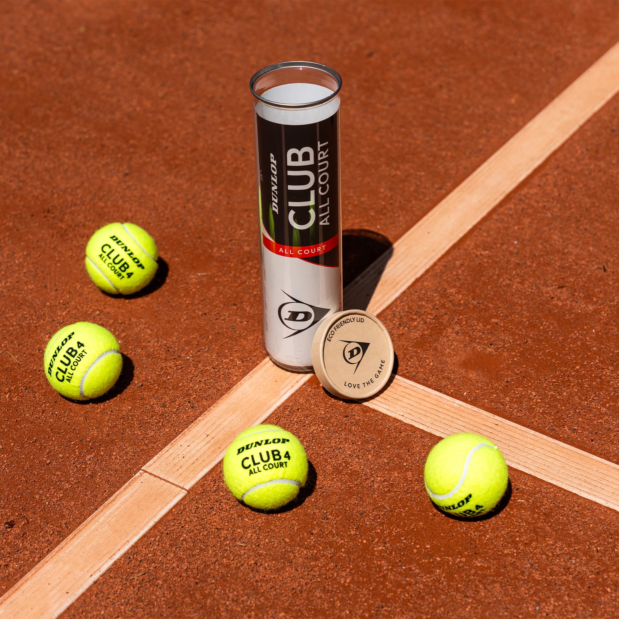 DUNLOP Piłka tenisowa Club All Court – na piasek, twarde boisko i trawnik (4 piłki)