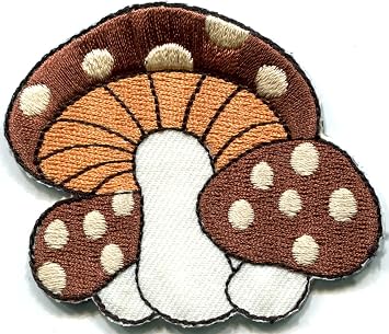 Mushroom boho hippie retro love peace groovy weed shrooms trance embroidered applique iron-on patch new