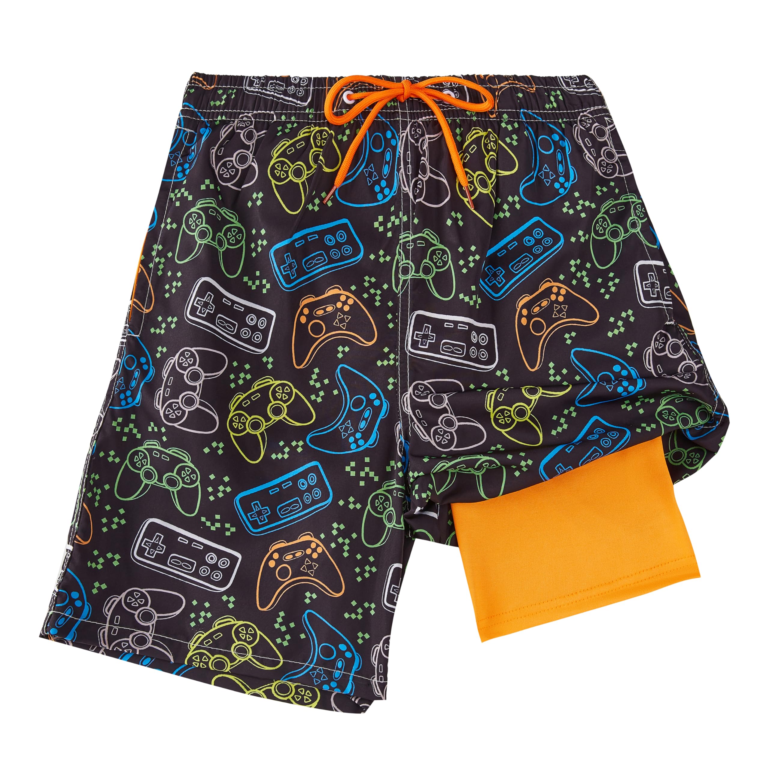FT FENTENG Boys Swim Trunks Compression Liner Swim Shorts Quick Dry Bathing Suit with Boxer Brief Anti-Chafe Boy Swimwear