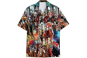 Guy's Designs: Derby Day Outfit Men Kentucky Derby Fancy Horse Racing Stitched Shirt