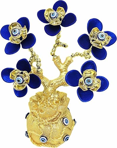 Mini árbol turco Nazar azul contra el mal de ojo en bolsa de riqueza, diseño de protección, regalo para decoración del hogar para cualquier