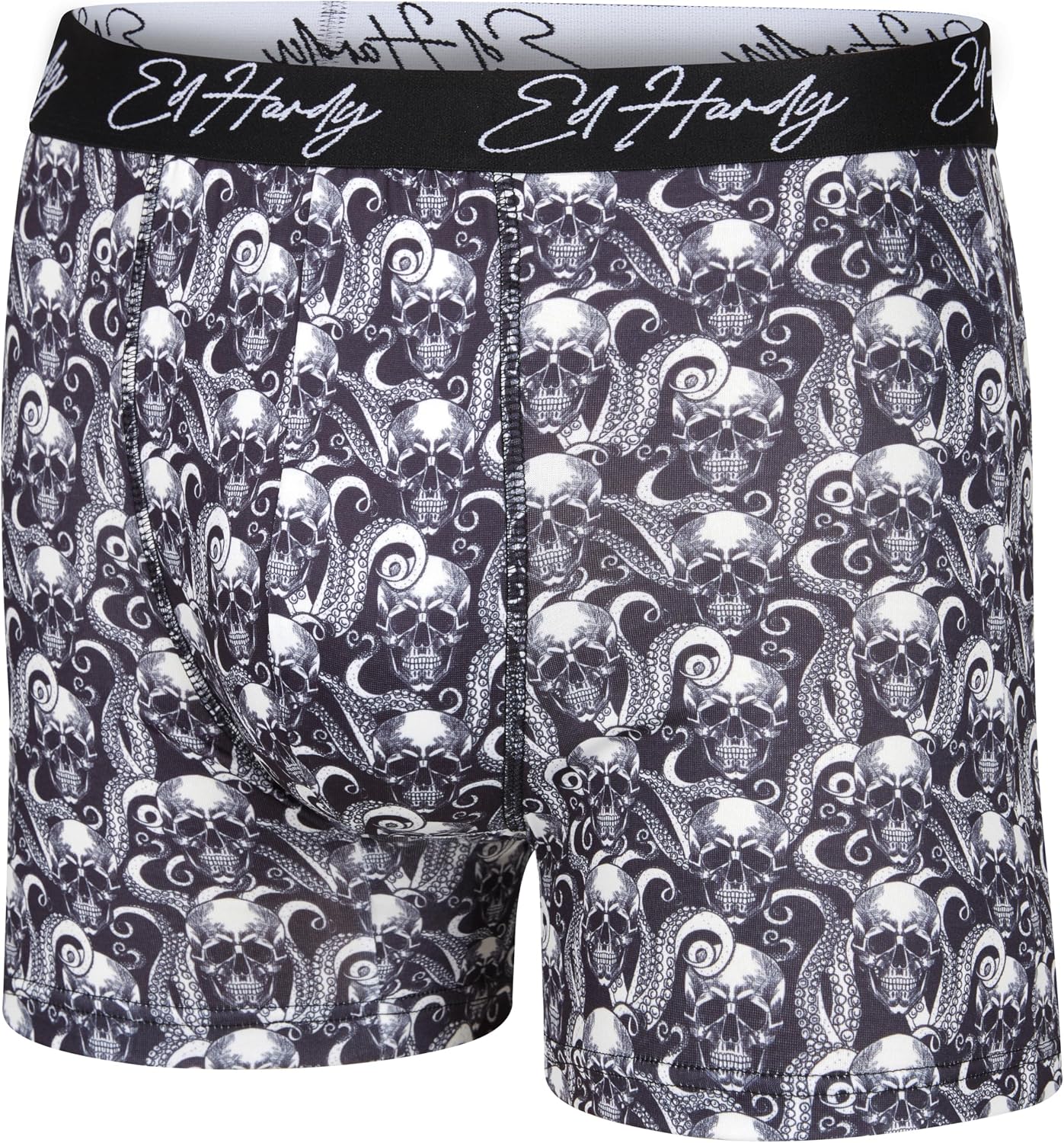 ED HARDY Mens Boxer Briefs 4 Pack, Soft Fabric Underwear, Pull On Closure, Machine Washable Comfortable Stretch Boxers