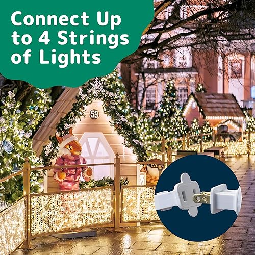 Miniatura 5 de PREXTEX Luces de Navidad (40 pies, 200 luces), luces blancas transparentes para árbol de Navidad con cable blanco, tira de luces para interiores y