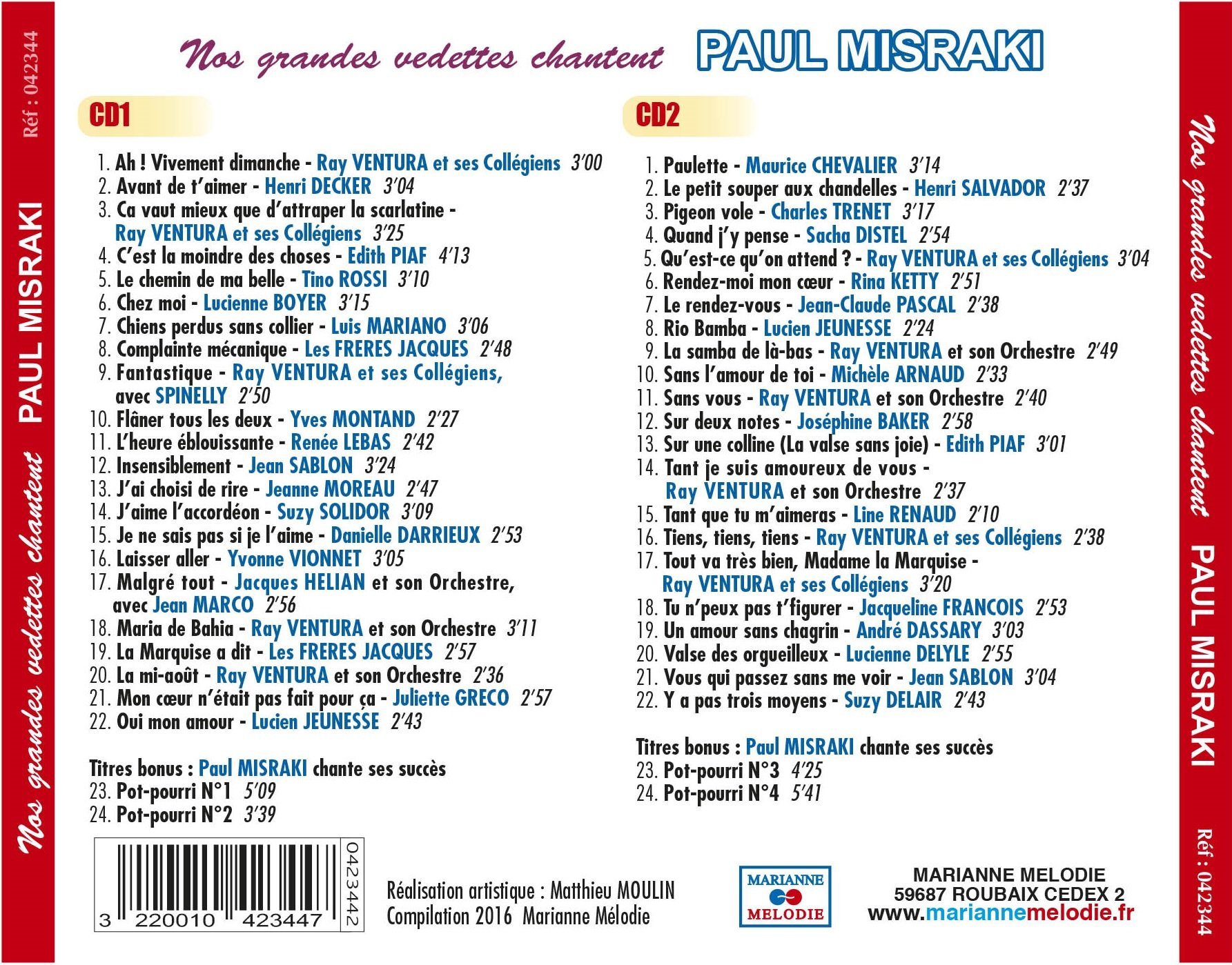 Nos grandes vedettes chantent Paul Misraki