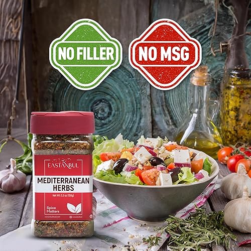 Miniatura 3 de Eastanbul Condimento mediterráneo, 5.29 onzas, mezcla de especias mediterráneas, mezcla de hierbas y sal, sal marina especiada y condimento de