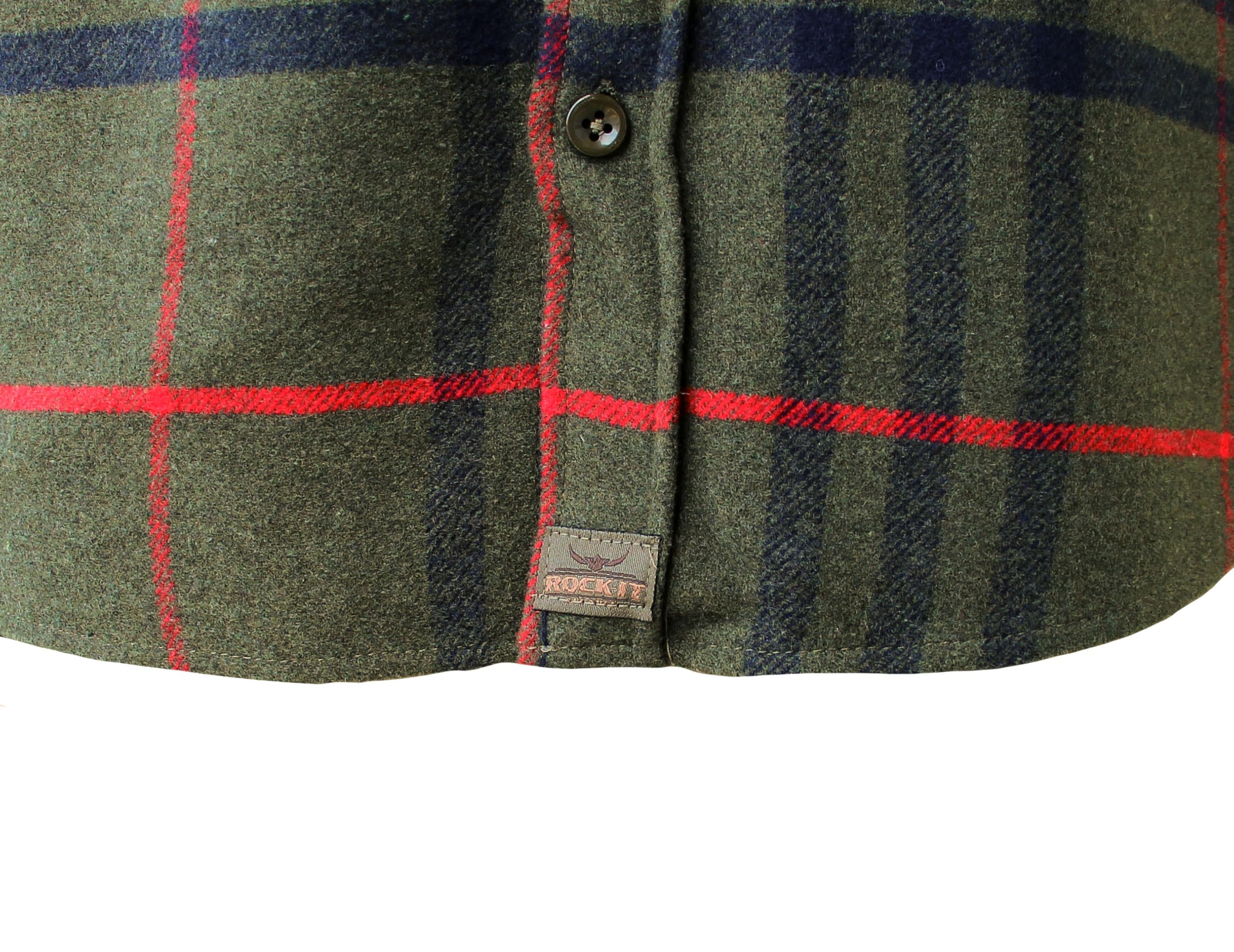 ROCK-IT Apparel Flanellhemd Herren kariert Langarm Baumwolle Holzfällerhemd Männer Karohemd Regular Schnitt weicher Stoff Made in Europe [Größen S-5XL]