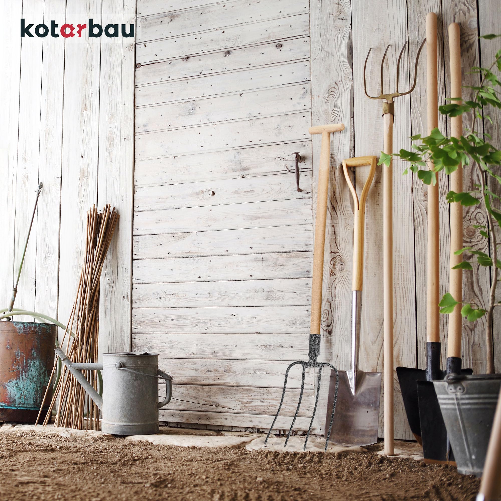 KOTARBAU® Forke Mistgabel Grabegabel Spatengabel Heugabel 4 Zinken Grabgabel 4 Zinken