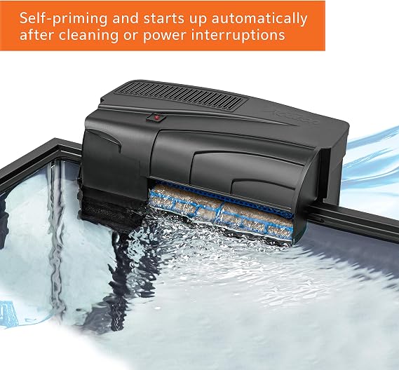 Aqueon QuietFlow 75 LED PRO Aquarium Fish Tank Power Filter, 90 Gal | 75 gallon fish tank filter with self-priming auto-restart, LED change indicator, mechanical, chemical, biological filtration