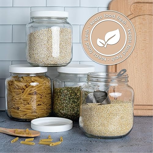 Miniatura 7 de kitchentoolz Tarro de masón de medio galón - Tarro de vidrio de boca ancha de 1/2 galón con tapa - Envases de almacenamiento de vidrio herméticos