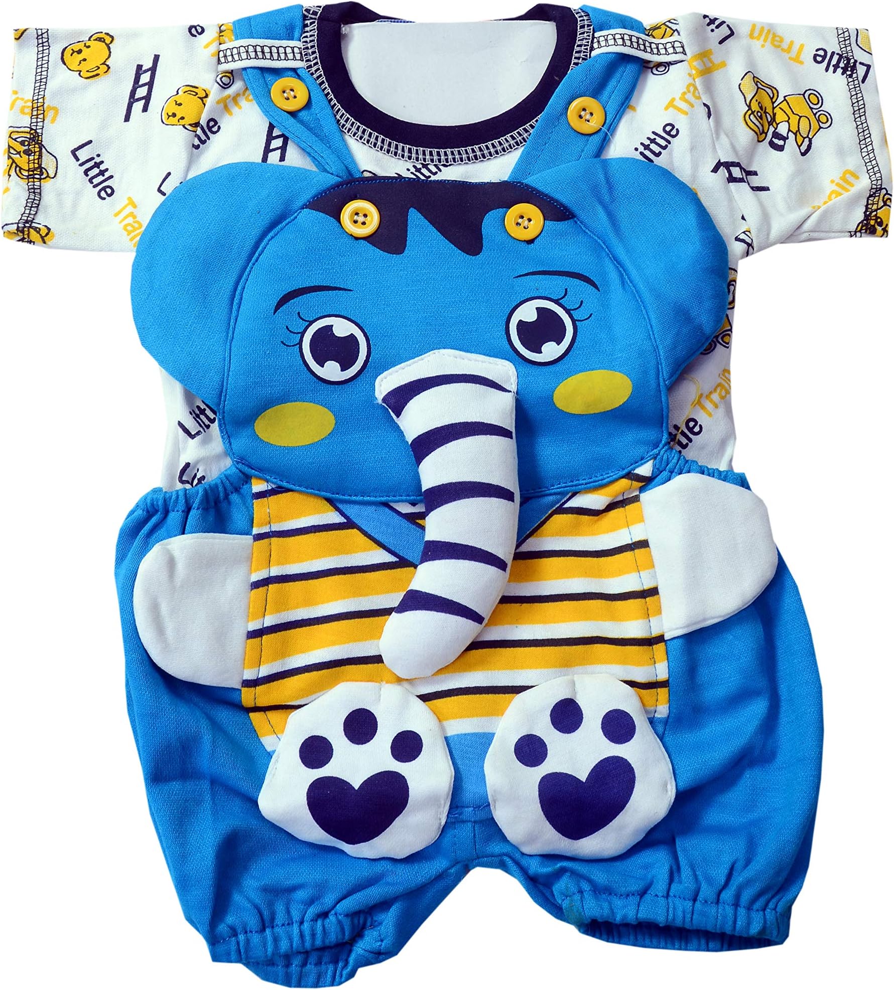 tendercareBaby Boy's & Baby Girl's Jumbo The Elephant Dungaree for 0-6months Baby || Dress Clothes for Baby boy and Baby Girl