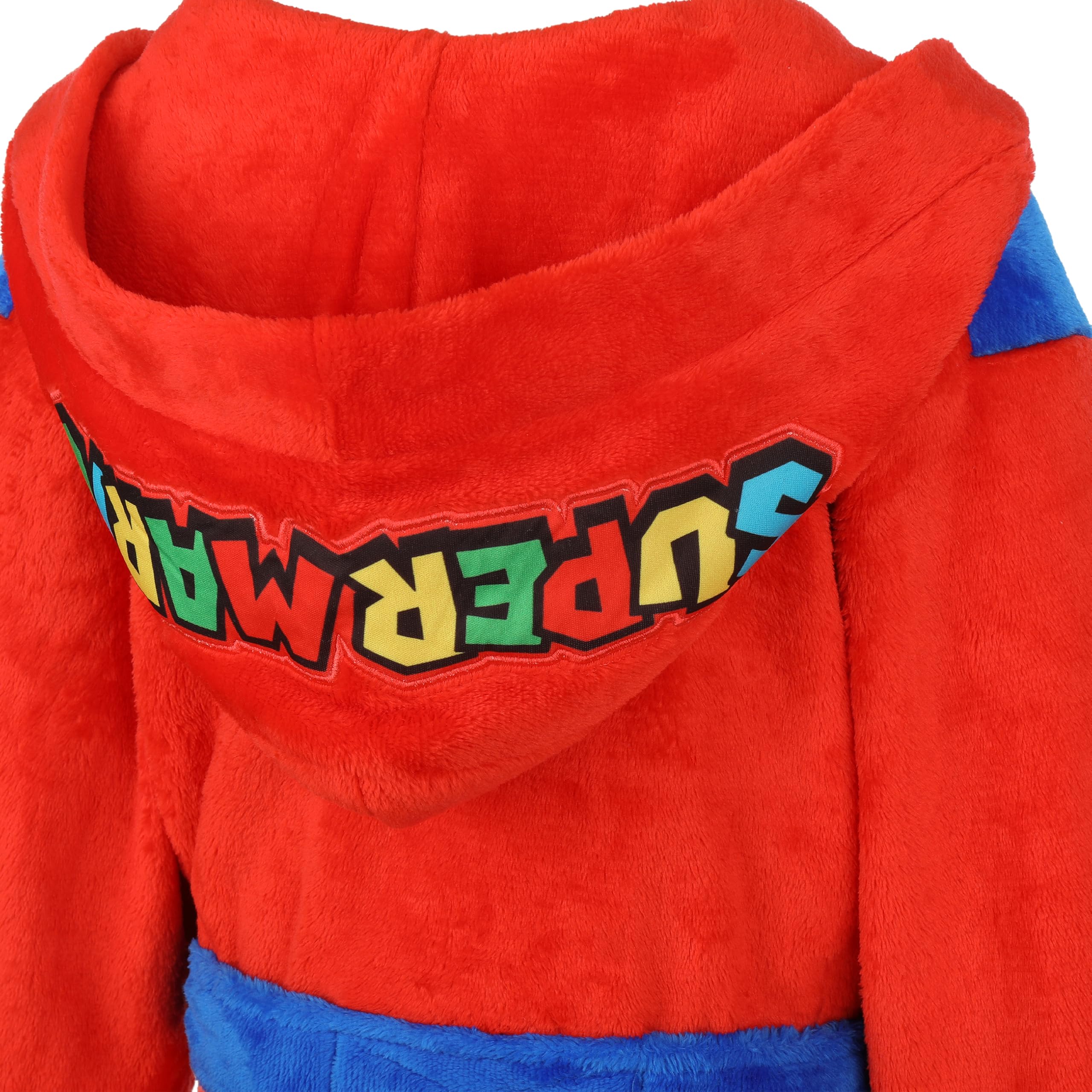 Super Mario Accappatoio per bambini, in pile coral con cappuccio, con logo, ragazzo, ragazza