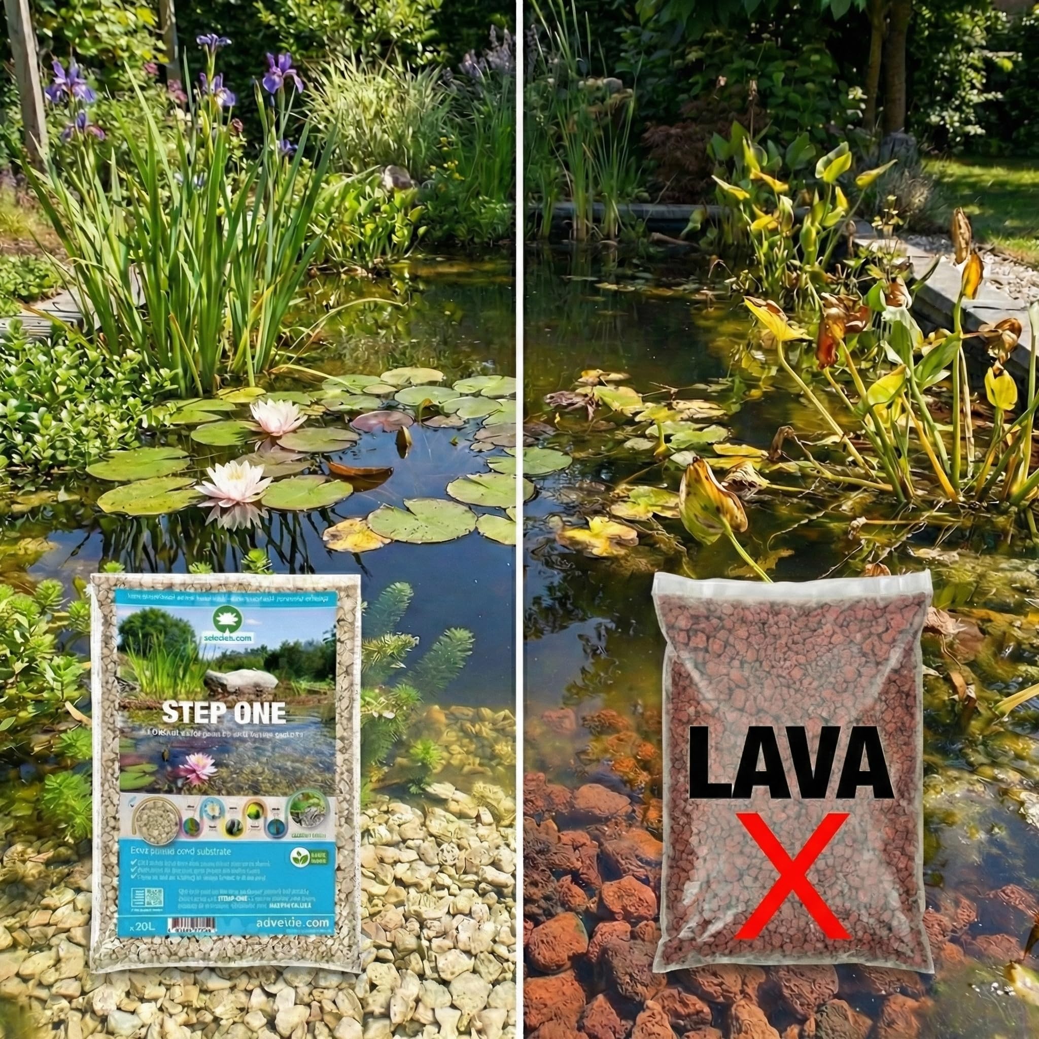 vdvelde - Set Completo Piante Laghetto Bianco 25-90L - Ninfea Nana Bianca, 11 Piante, Ossigenanti, Substrato & Batteri - Mini Laghetto senza Filtro per Acqua Limpida - Rustico