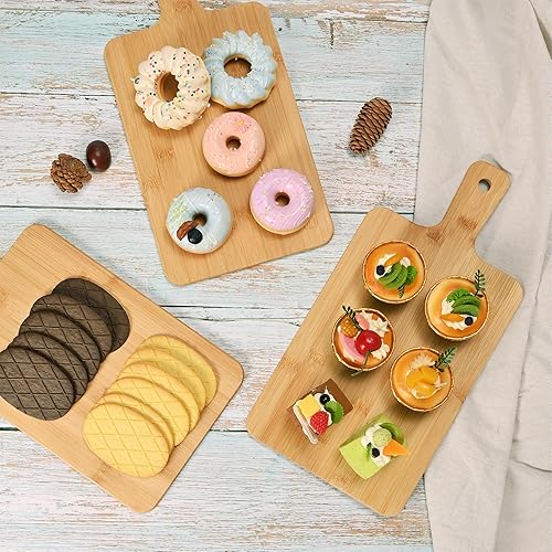 Miniatura 3 de WILLOWDALE 10 tablas de cortar de madera para cocina, tablas de charcutería de 15.5 pulgadas, tabla de servir de madera para pizza, queso, postre,
