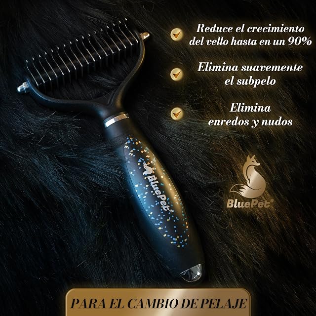 Foto 4 de 7 de BluePet Peine Perros y Gatos, Cepillo Pelo Largo, Quita Nudos y Subpelo