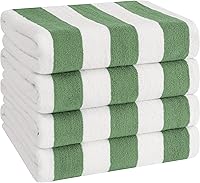 Vista 18 de American Soft Linen Cabana - Toallas de playa a rayas, 30 x 60 pulgadas, 4 piezas, toallas de piscina de gran tamaño, secado rápido, sin arena, Menta