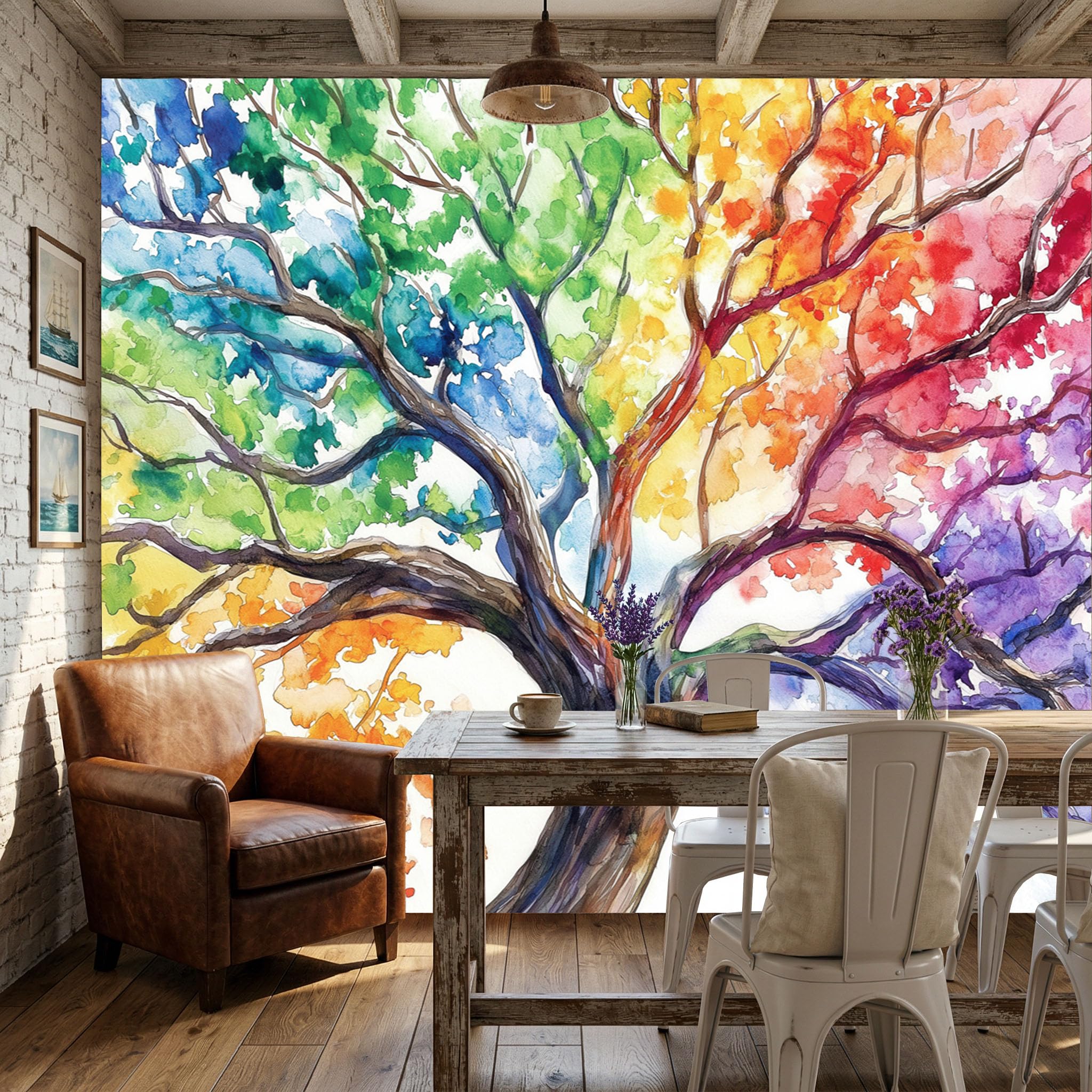 Papier peint relief 3D arbre de vie déco murale salon grand format 400x280
