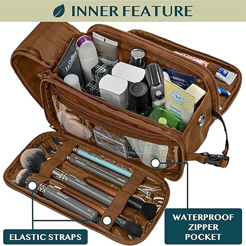 Miniatura 2 de PAVILIA Neceser para hombres y mujeres, bolsa de viaje, estuche organizador de artículos de tocador, artículos esenciales de viaje, kit de afeitado,