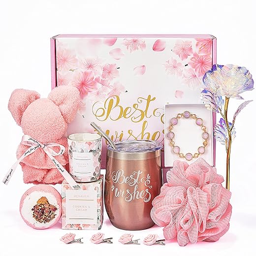 Birthday Gifts For Women, masso Gifts for Women Mom Her, Mothers Day Gifts for Mom with Wine Tumbler Spa Gift for Mom Best Friends Birthday Box Gifts for women Girlfriend get well soon gifts for women