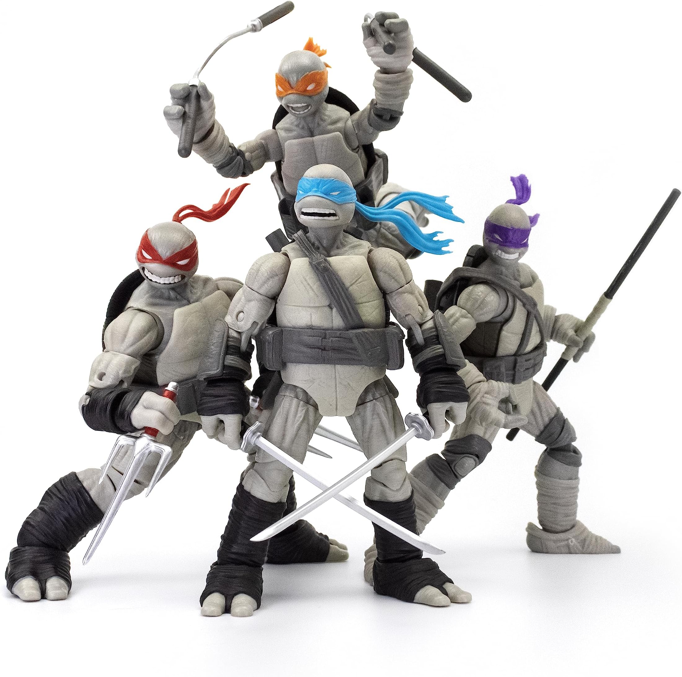 Teenage Mutant Ninja Turtles BST AXN IDW Comic Inspired 'Black & White' 5-inch Action Figure 4-Pack
