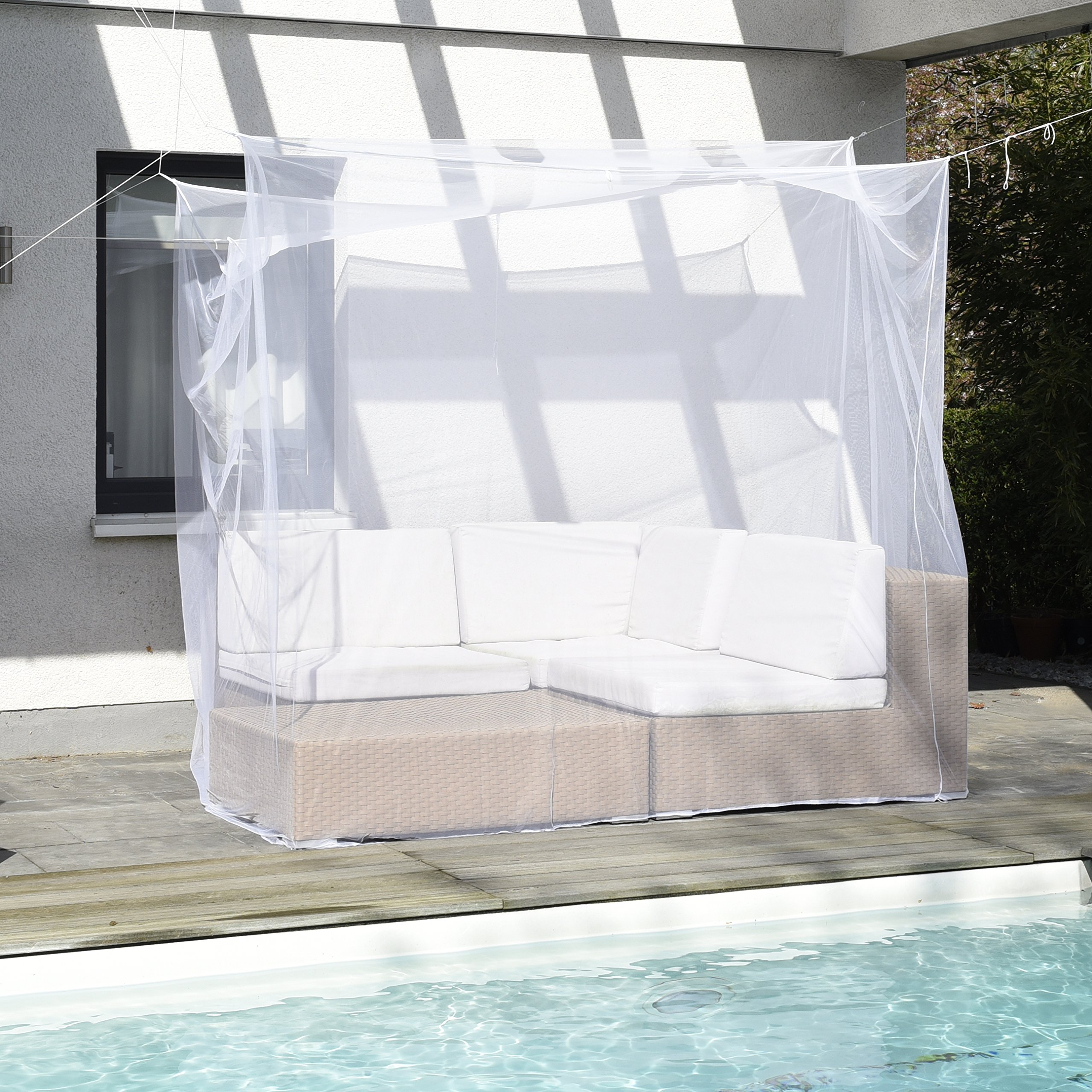 Grande Zanzariera per Letto Matrimoniale 200x220x200cm - Protezione dalle Zanzare per Camera da Letto, Giardino e Viaggi - Borsa per il Trasporto e Set di Montaggio inclusi.