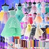 Aowjoy 1000+ PCS Fashion Designer Kits for Girls - Sewing Kit with 4 Mannequins - DIY Arts and Crafts Kit Doll Clothes Making Set - Designer Dress Girls Toys for Age 6 7 8 9 10 11 12+ Year Old Gifts