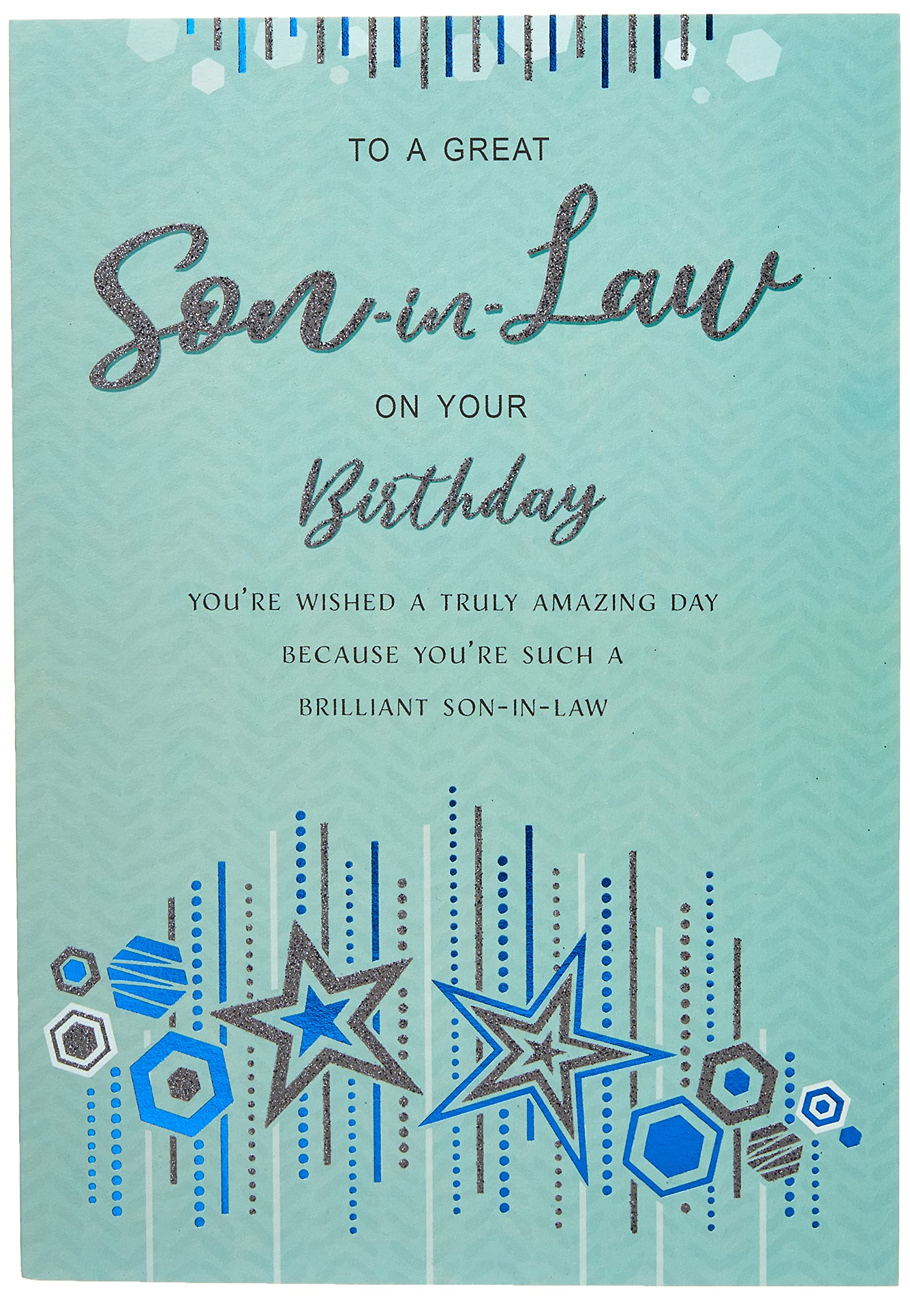 Piccadilly Greetings Modern Birthday Card Son in Law - 9 x 6 inches - Regal Publishing