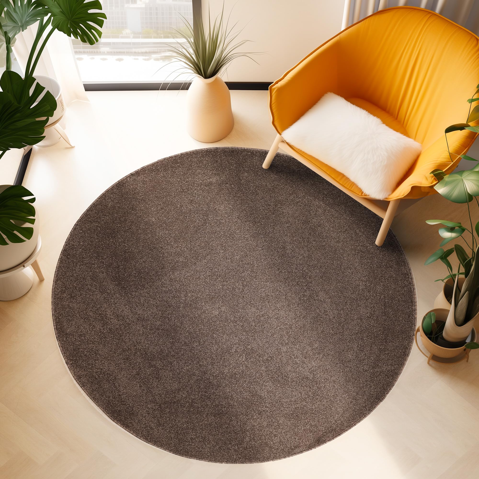 SIMPEX Teppich Kurzflor, Einfarbig, Modern, Rechteckig, Pflegeleicht, Rutschhemmend, Bodenteppich für Wohnzimmer, Schlafzimmer, Essbereich