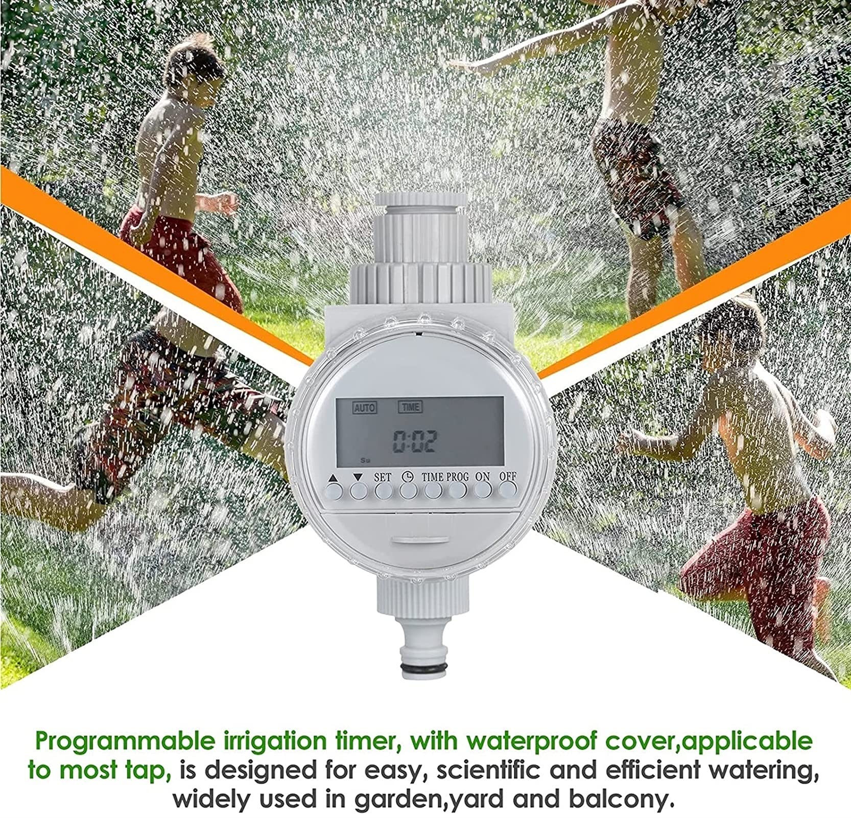 RJJ Timer Sprinkler, Timer di irrigazione ad Acqua Solare Garden Garden Electronic Programmeable Automatic Automatic Regolatore del Tubo Flessibile Rubinetto