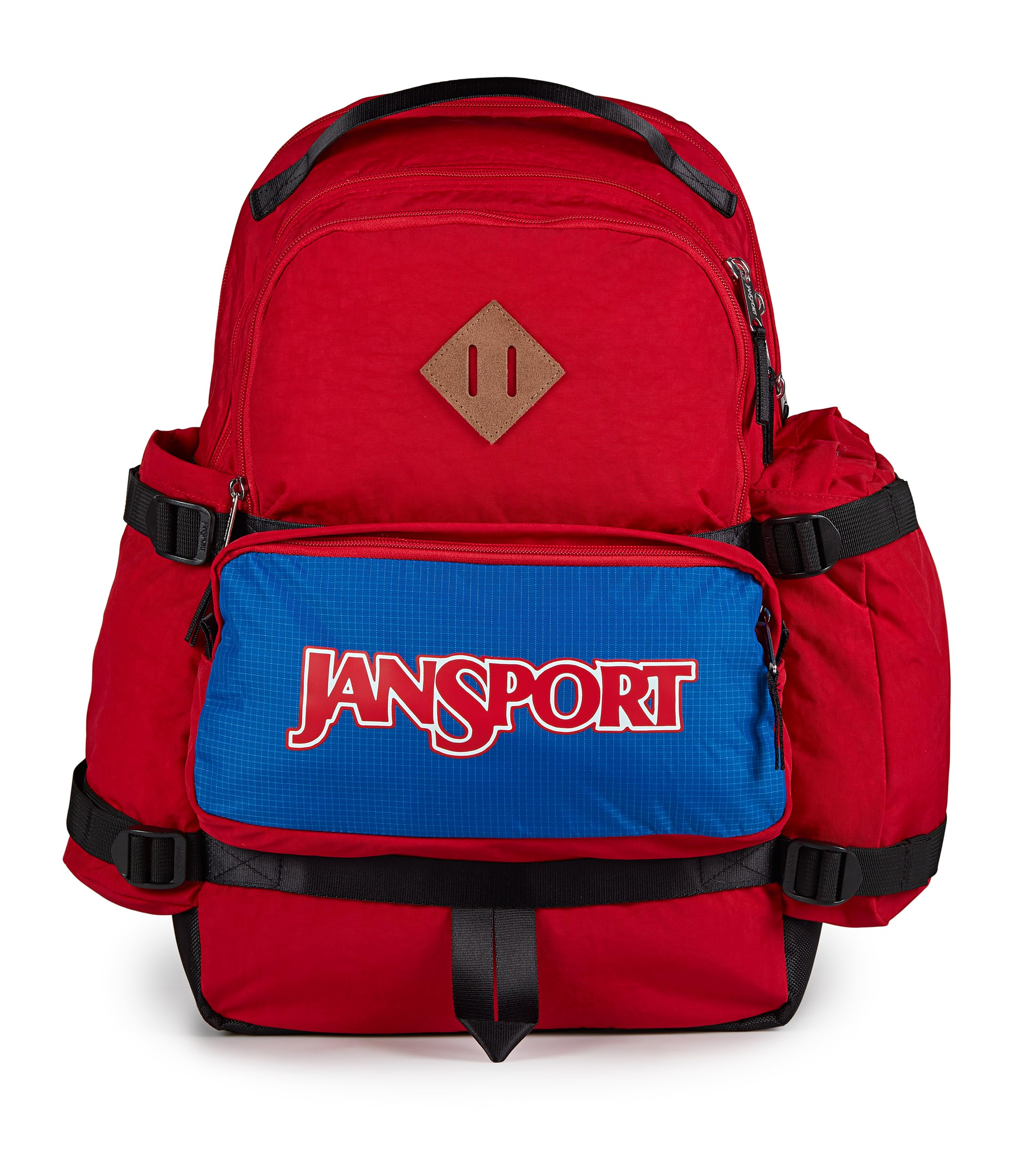 JanSport Seattle Pack – Durable Backpack with Main Compartment, Dual Water Bottle Pockets, Lined Laptop Sleeve, Red Tape