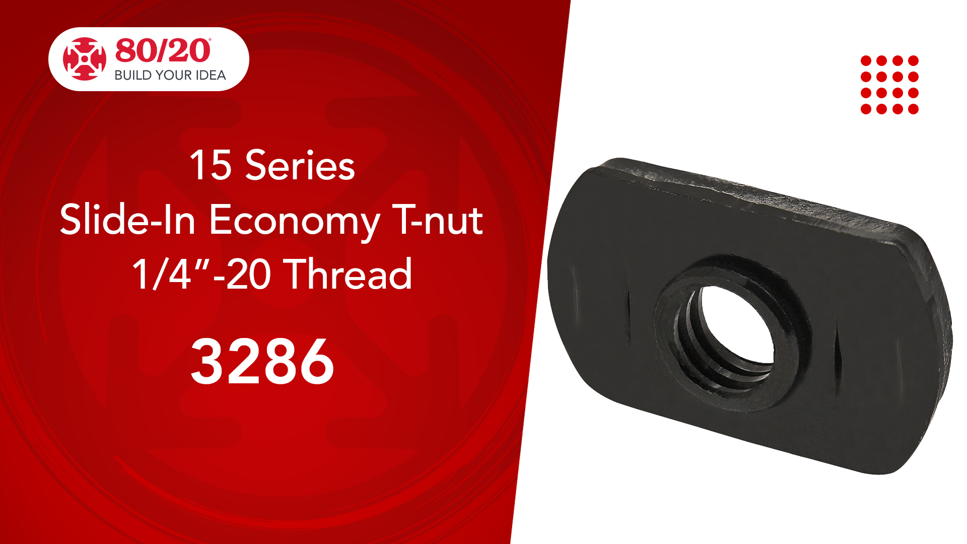 Slide in Tnut 1/4-20 100pcs Aluminum extrusion 8mm slot,15,40 Series eq. 80/20