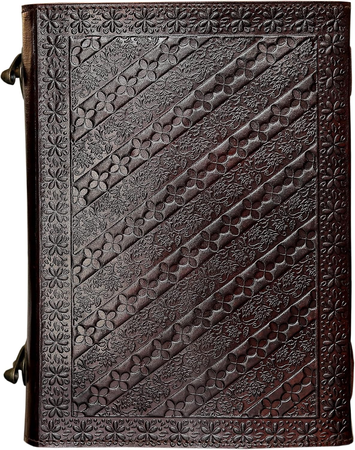 cuero C Leather Sun and Moon Embossed with Beautiful Blue Stone Journal Diary Notebook, Planner, Organizer, Sketchbook, Blank Book Journal (Sun and Moon)