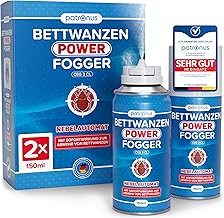 Patronus Bed Bugs Power Fogger - 2 x 150 ml - Effective Nebuliser with Maximum Immediate Effect for Bed Bug Repellent, for Hard to Reach Bed Bug Hiding Places, Made in Germany