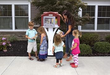 Simplay3 Sharing Library for Outdoor Use, Little Sharing Library for Neighborhoods, Parks and Schools - Brown, Made in USA