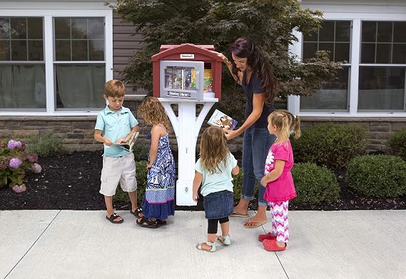 Simplay3 Sharing Library for Outdoor Use, Little Sharing Library for Neighborhoods, Parks and Schools - Brown, Made in USA