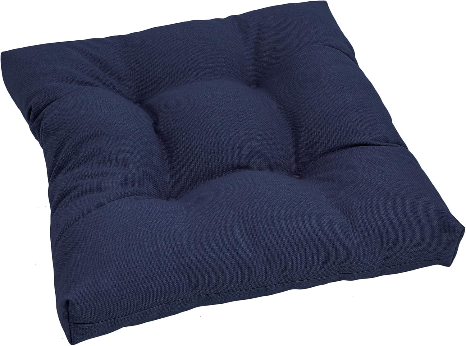 Blazing Needles Squared Solid Spun Polyester Tufted Dining Chair Cushion, 19", Azul