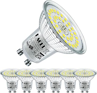 EACLL GU10 LED Kaltweiss 6.5W Ersetzt 100W Halogen Leuchtmittel, 6er-Pack. 790 Lumen 6500K Birnen, AC 230V Flimmerfrei Strahler, Abstrahlwinkel 120° Spot, Nicht Dimmbar Ø50xH45mm Kürzer Reflektorlampe