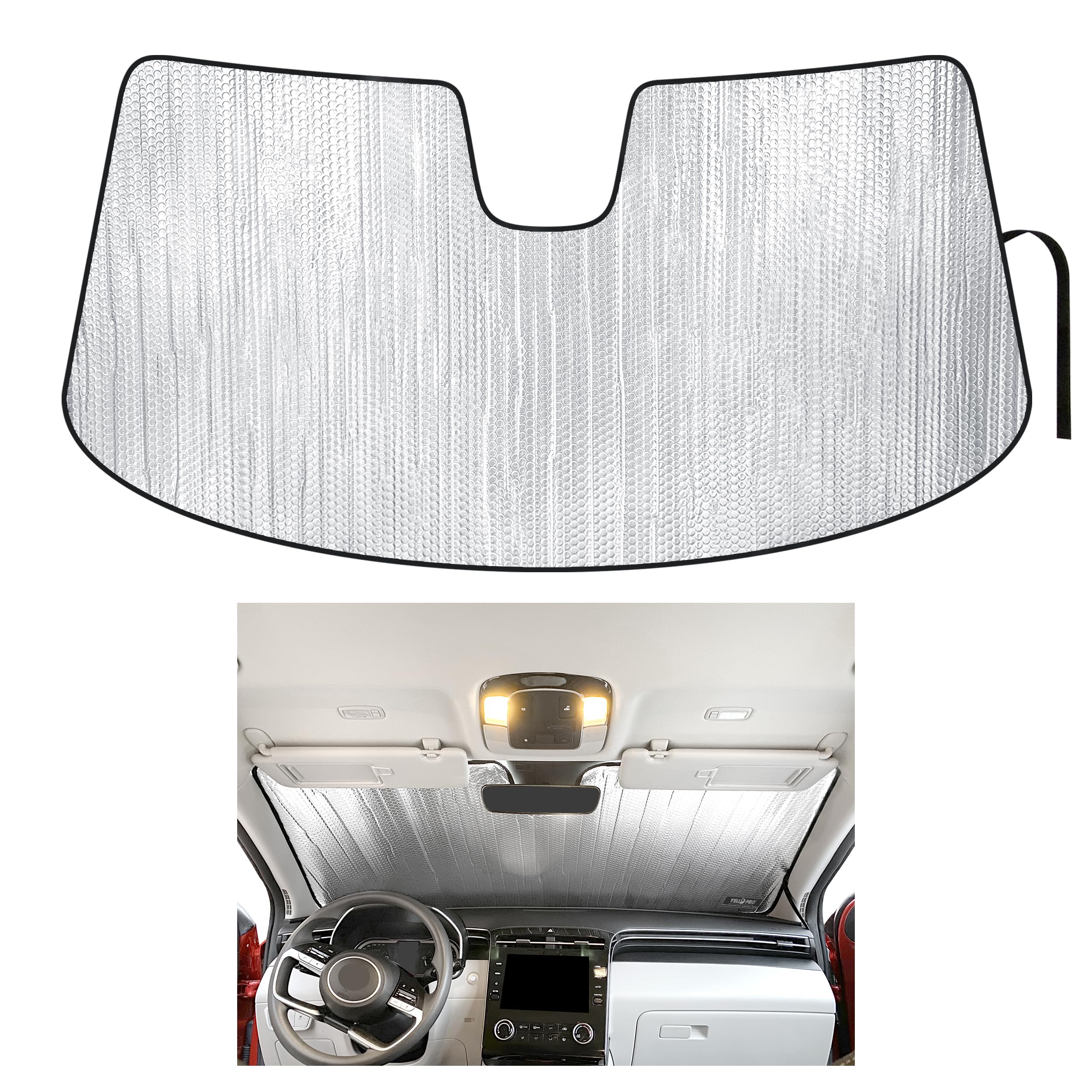 YelloPro Custom Fit Reflective Front Windshield Sunshade for 2022 2023 2024 2025 Hyundai Tucson, Hybrid, SUV, Sun Protection UV Reflector Accessories [Made in USA]