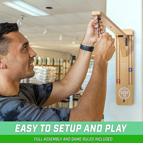 Miniatura 7 de GoSports Hook 21 Juego de columpio de anillo montado en la pared con brazo plegable - Juega en interiores o exteriores