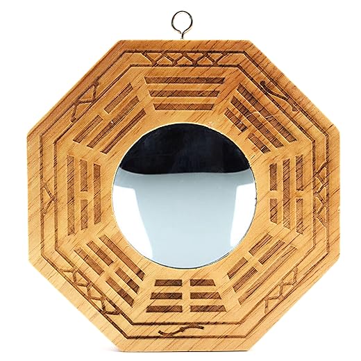 better us Espelho bagua chinês de madeira Feng Shui, 10 cm (côncavo)