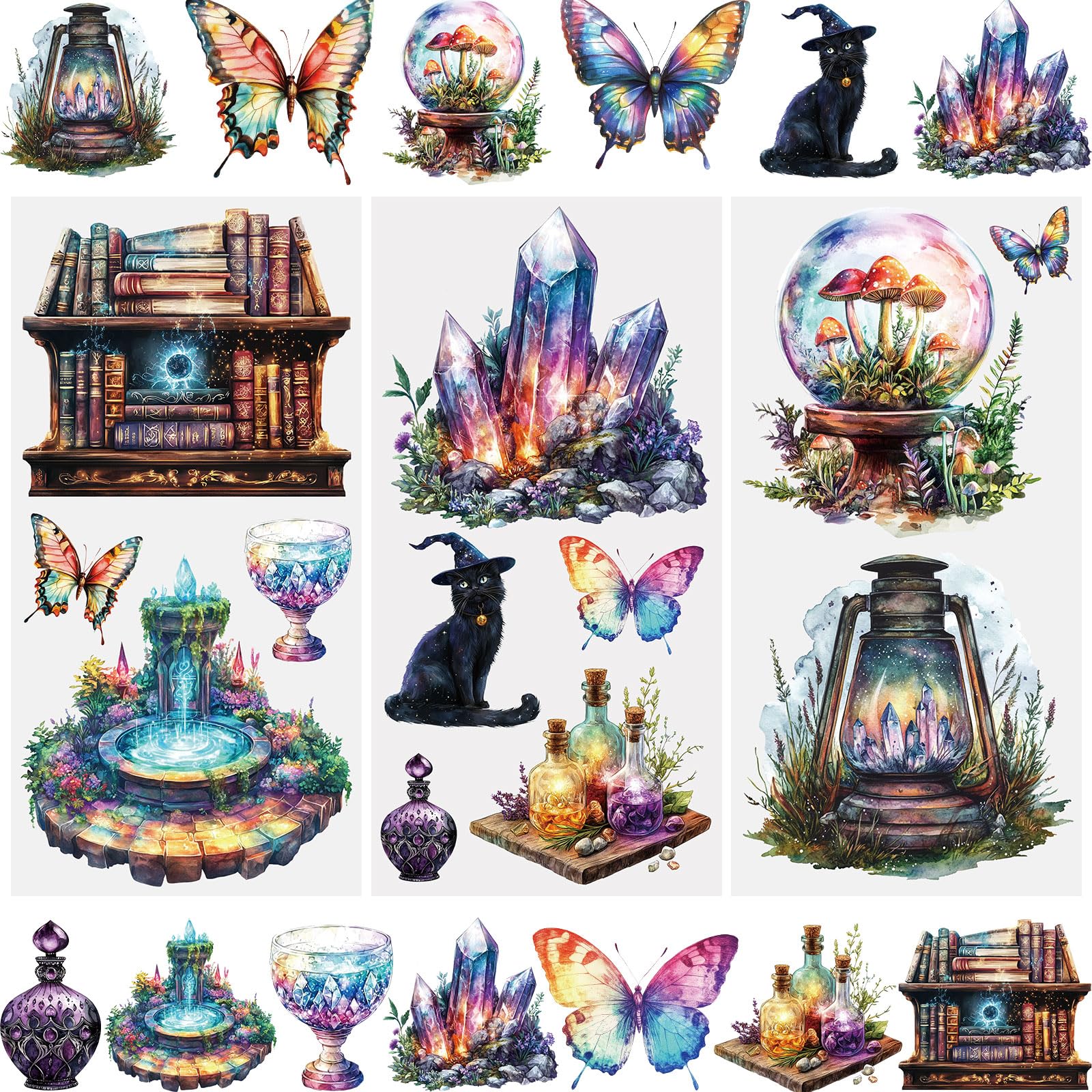 WANDIC 3 Sheets Rub On Transfer Stickers, Magical Planet Decals Furniture Craft Decorative for DIY Scrapbooking Photo Albums,15 * 30cm