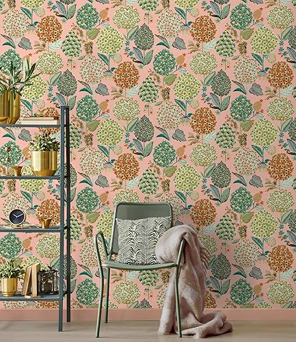 Miniatura 7 de NextWall Blooming Bulbs - Papel tapiz floral para despegar y pegar (rosa posy)